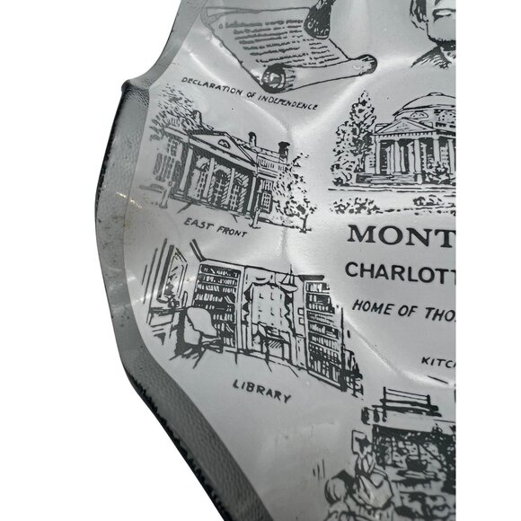 Monticello Souvenir Decorative Fluted Glass Trinket Dish Thomas Jefferson Home - Picture 8 of 8
